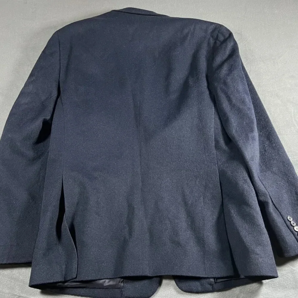 Jos A Bank Tailored Fit Traveler Collection Camel Hair Navy Blazer Jacket 44L